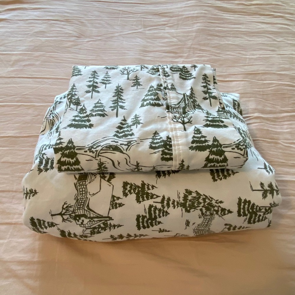 Threshold Twin XL 100% Cotton 400-Thread-Count Christmas Holiday Sheet Set